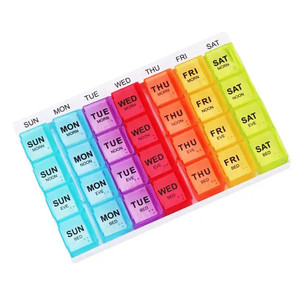 Y6682 Customized Logo Monthly Pill Box am/pm Pill Organizer box for 7 Days 28 Compartments pill packaging box