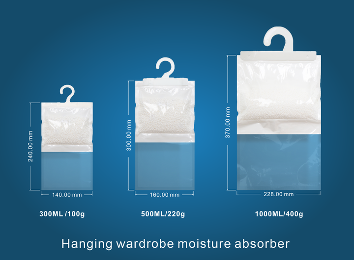 300ML Disposable Hanger Wardrobe Dehumidifier Bag Humidity Absorber to