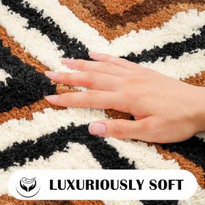 Tay chần sợi vòng thảm tùy chỉnh màu đen nâu Boho phòng tắm thảm không trượt có thể giặt phương Tây <span class=keywords><strong>Aztec</strong></span> thảm thảm cho sàn phòng tắm - Product Image 4