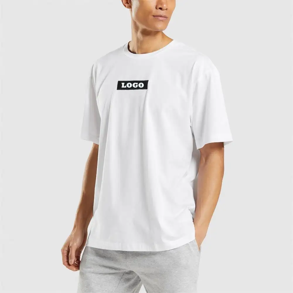 Maglietta vuota di alta qualità oversize 6xl plain ricamo personalizzato palestra bamboo basic sport magliette bianche unisex