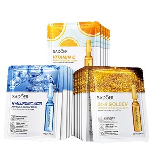 <span class=keywords><strong>Mascarilla</strong></span> <span class=keywords><strong>Facial</strong></span> Antienvejecimiento Blanqueadora con Ácido Hialurónico Dorado de 24 K y Vitamina C para Todo Tipo de Piel - Product Image 5