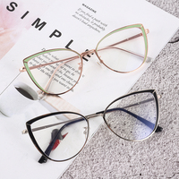Gafas de Sol 8217 Modernas con Montura Metálica Estilo Ojo de Gato, Lentes Fotocromáticas, Anti Luz Azul, Montura Óptica para Mujer, Venta al Por Mayor