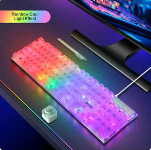 New RGB Transparent Gaming Keyboard Wired USB Mechanical Feel <b>Rainbow</b> Backlight for Laptop Gamer Home Office All Devices - Product Image 5