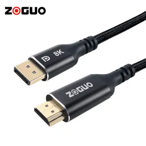 8k hdmi para dp fio de alta definição, nova chegada, 2.1 suporte hdr dinâmico 48 gbps cabo