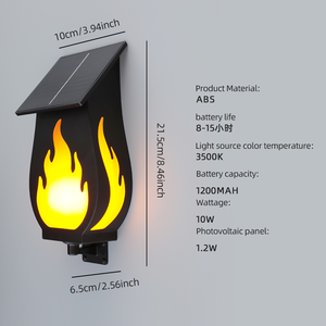 Lámpara de <span class=keywords><strong>Pared</strong></span> LED Creativa de 10W con Sensor <span class=keywords><strong>Solar</strong></span>, Lámpara de <span class=keywords><strong>Pared</strong></span> de ABS de Larga Duración, Resistente al Agua, 3500K, para Decoración de Jardín - Product Image 6