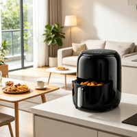 Four à friture intelligente 6L avec minuterie et température réglables, panier amovible, outil de cuisson sans huile pour la maison
