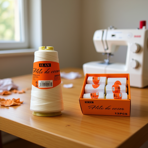 Filo da cucito Ilan 2750 M colore avorio per macchina da cucire e cucito a mano - Product Image 2