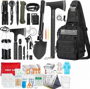 <span class=keywords><strong>Kit</strong></span> de survie d'urgence à bandoulière pour 2-3 personnes, personnalisé sous marque privée, avec allume-feu en fer, pour la pêche, le camping, la randonnée et l'hiver, et sac de survie d'urgence - Product Image 1