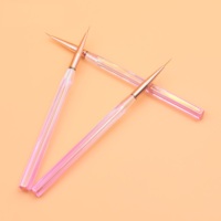 Pinceau professionnel pour nail art, manche acrylique dégradé, pinceau liner pour polygel, pinceau liner pour ongles, pour la peinture florale et le dessin sur ongles