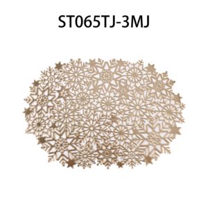 แผ่นรองจานพีวีซีเป็นมิตรกับสิ่งแวดล้อมพร้อมปั๊มลายดาวสีทองที่ไม่เหมือนใครแผ่นรองโต๊ะอาหารสำหรับบ้านหรือร้านอาหาร - Product Image 3