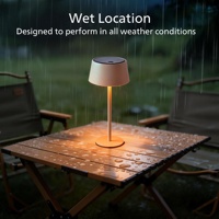 Lampe de table LED solaire dimmable étanche IP54, portable, blanc chaud, pour extérieur et intérieur, veilleuse de bureau