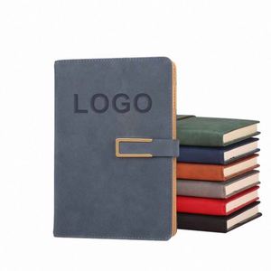 Small MOQ A5 Custom Cover Magnetic Buckle Hardcover Leather Notebook College Ruled Lined Pages Personal Diary Journal <b>Gift</b> - Product Image 1
