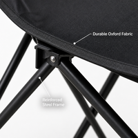 Nouvelle chaise lune portable en tissu Oxford épais avec cadre en acier au carbone, pliable, pour camping, pique-nique, pêche, avec sac de transport assorti