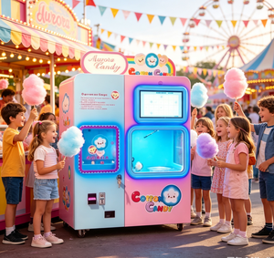Distributeur automatique de barbe à papa 24h/24 sans personnel, équipement commercial de vente de sucre à papa pour parcs, centres commerciaux et zones enfants - Product Image 4