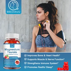 Supporto salute cardiovascolare magnesio taurina Gummies 60 pz OEM ODM Private label integratore alimentare