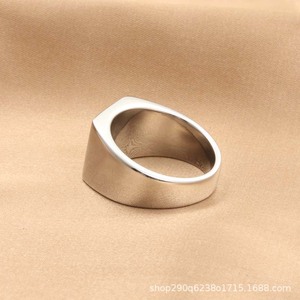 Men's <b>Titanium</b> Steel Square Ring Silver Color Casual Jewelry Fashion Statement Piece - Product Image 3