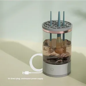 Новый полностью автоматический очиститель кистей для макияжа, перезаряжаемый, быстросохнущий, электрический, для косметических кистей, Китай - Product Image 3