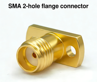 Conector Coaxial RF SMA-KFD161-1, Tipo Flange de 2 Orificios, Cabeza Hembra, Pines Chapados en Oro, 50 Ohmios, DC-18GHz