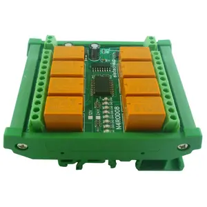 Mini tamanho IOT IO remoto controlador N4ROD08 Modbus Industrial 8 DO RS485 módulo de relé DC 12V 24V