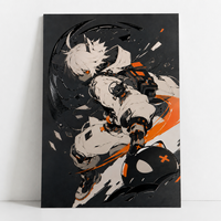 Affiches d'art décoratives personnalisées avec impression 3D, vernis UV en relief, impression UV sélective texturée, multicouche, effet gaufré, pour fanart d'anime