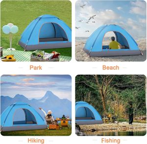 Carpas Automáticas para Acampar al Aire Libre de 2-4 Personas con Toldo, Doble Capa Impermeable, Personalización OEM - Product Image 4