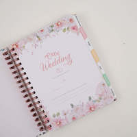 Agenda de planification de mariage, organisateur de calendrier quotidien, journal de budget de la mariée, bloc-notes, livre d'invités de mariage
