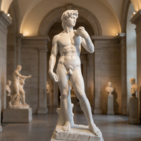 Vente d'usine : Statue figurative en marbre résistant aux intempéries, représentant un homme nu debout, sculpture d'art de jardin