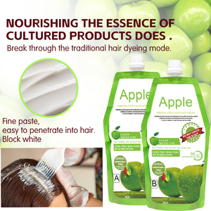 OEM No Dark Skin 5 Minutes Apple Hair Dye 96 Fast Black Hair Cream 500ml * 2 Natural Apple Hair <span class=keywords><strong>Color</strong></span> - Product Image 5