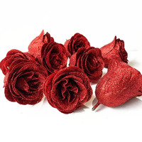 Kristallen Rozen Bloemhoofd DIY Glitter Kleurrijke Roos met Goudstof Ge conserveerde Vorstvrije Kunstmatige Roos voor Eeuwige Bloem Cadeaubox