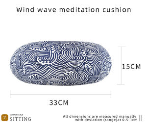 เบาะรองนั่งสมาธิแบบดั้งเดิม ดีไซน์โยคะ มายา แคป็อก ทำด้วยผ้าลินินแท้ บรรจุเปลือกบัควีท ทรงกลม ผ้าฝ้าย ซัฟู - Product Image 3