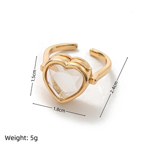 Bague ronde <span class=keywords><strong>en</strong></span> forme de coeur <span class=keywords><strong>en</strong></span> pierre d'anniversaire de décembre <span class=keywords><strong>en</strong></span> acier inoxydable, accessoires de pendentif <span class=keywords><strong>en</strong></span> Zircon coloré - Product Image 5
