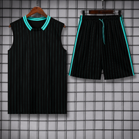 Ensemble de survêtement de football sans manches en polyester à séchage rapide avec design Graffiti Splash professionnel, maillot et short de football, logo personnalisé
