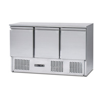 Équipement de cuisine professionnelle en acier inoxydable 304, réfrigérateur de préparation statique à 1, 2 ou 3 portes, plan de travail, bar à salades