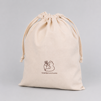 Pochette en toile de coton avec cordon de serrage, logo personnalisé imprimé à l'écran, sac d'emballage réutilisable pour les marques de sacs