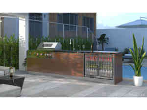 2025 dorenefot vendita Premium pietra cucina all'aperto isole con Built-In barbecue Grill e copertura integrata per giardino squisito - Product Image 6