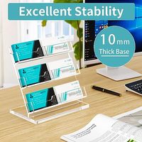 Support de cartes de visite en acrylique transparent à 3 niveaux, robuste, pour bureau, comptoir de réception, rangement, vente en gros, qualité supérieure