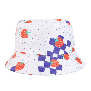 Lindo sombrero de lona de poliéster con estampado de fresas, unisex, para adultos, primavera, verano, informal, con diseño de frutas, 56-58 cm - Product Image 2