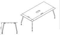 Table à manger industrielle moderne, pieds en métal, design rectangulaire robuste, plateau en mélamine, couleur personnalisée pour le mobilier de salle à manger