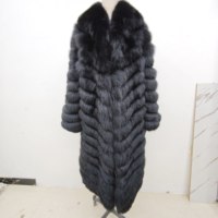 Manteau long en fourrure de renard véritable pour femme, tendance et luxueux, chaud, à manches longues