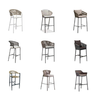 Chaises en corde d'extérieur de haute qualité, meubles d'extérieur, chaises de jardin tissées avec coussin, ensembles de meubles pour terrasse, hôtel, restaurant