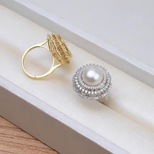 Wenchi S925 Plata Accesorios DIY Joyería de Moda Femenina Set con Anillo Giratorio Colgante Abierto Soporte Vacío para Perla China 16536 - Product Image 2