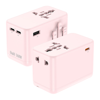 Adaptateur de voyage universel OULIYO pour téléphones, charge rapide, compact, GAN Mini F04 140W 2AC, USB C, compatible avec le monde entier