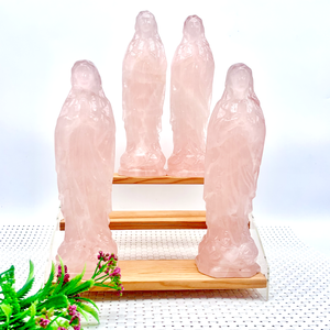 งานฝีมือจากหินควอตซ์บริสุทธิ์ทำจากคริสตัลสีชมพูขนาด20ซม. สำหรับตกแต่งงานแกะสลักพิเศษจากธรรมชาติ - Product Image 6