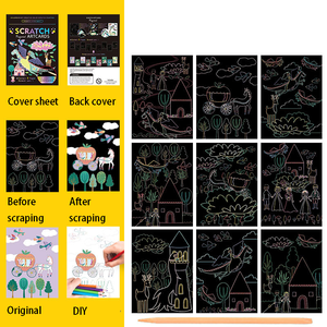 Handmade Magic Scratch Art Paper New Design DIY World City Night Landscape Painting <strong>Sketch</strong> <strong>Pad</strong> Color Changing Drawing Toys - Product Image 4