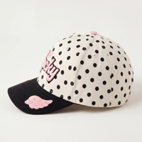 Gorra de Béisbol Personalizada de Alta Calidad, Gorro de Sarga de Algodón de 6 Paneles con Estampado de Puntos, Bordado de la Suerte, Venta al por Mayor OEM ODM