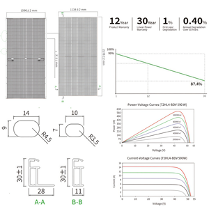 <span class=keywords><strong>Para</strong></span> Paneles Solares de 590W Tipo N, 22.84% de Eficiencia, 1500VDC, Sistema Día y Noche - Product Image 2