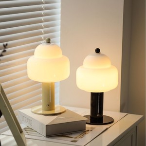 Cream Mushroom Table Lamp Touch Control Rechargeable LED Night Light Bedroom Desk Lamp Ambient Lighting 220V Battery Powered - Product Image 1