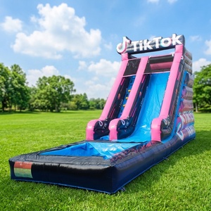 Toboggan aquatique <span class=keywords><strong>gonflable</strong></span> géant commercial, <span class=keywords><strong>château</strong></span> <span class=keywords><strong>gonflable</strong></span> TikTok, piscine rebondissante, location pour enfants, PVC, garantie 3 ans, souffleur - Product Image 1