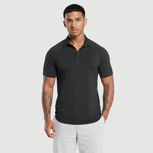 Chemises polo personnalisées à séchage rapide pour hommes, chemise de golf athlétique respirante de haute qualité, coupe ajustée, t-shirt musculaire, chemises en polyester pour la salle de sport - Product Image 1