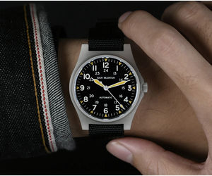 San Martin นาฬิกานักบินผู้ชาย NH35สายไนล่อนระบบกลไกอัตโนมัติ38.5มม. กันน้ำไพลินเรืองแสง - Product Image 5